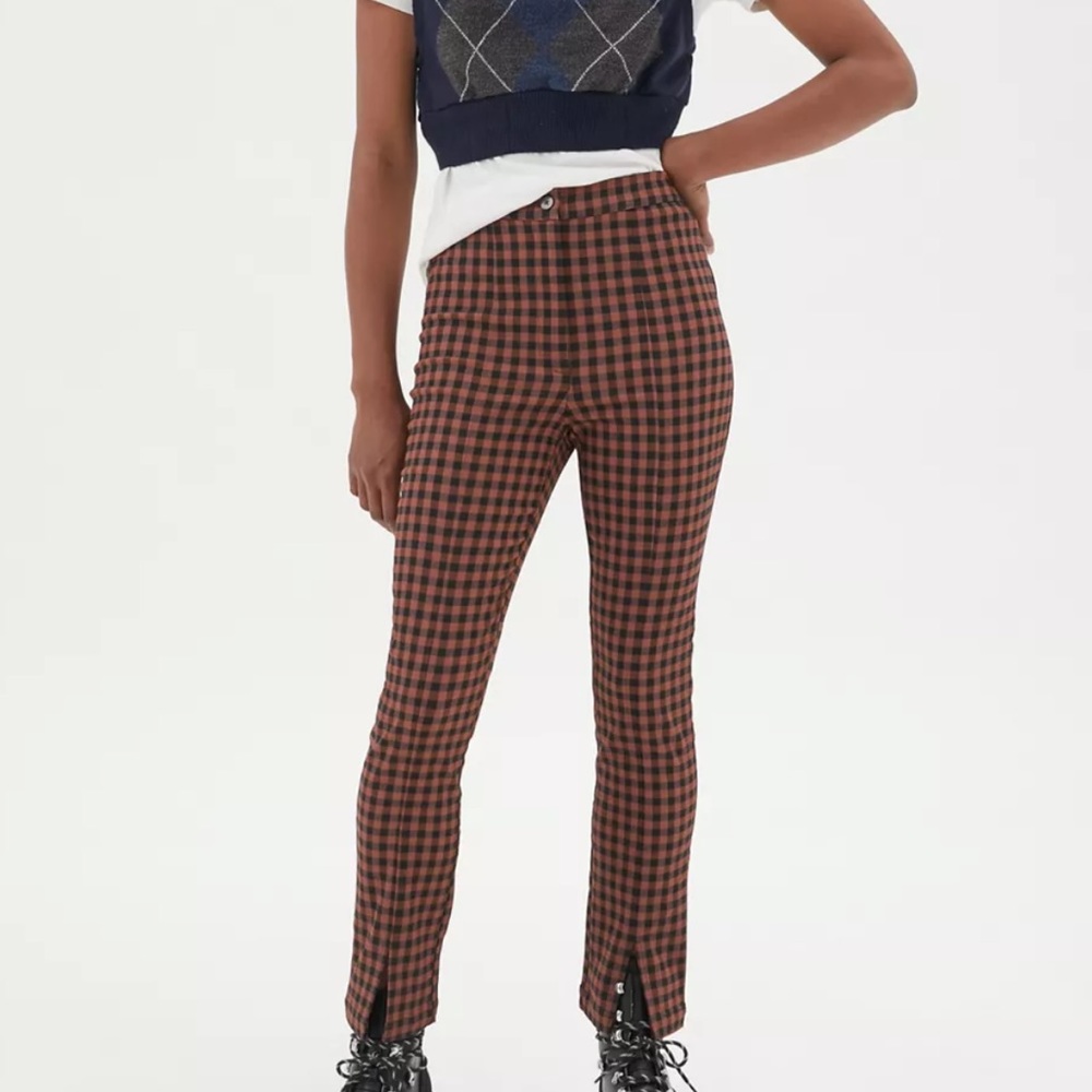 UO Tessa Plaid Notched Pant